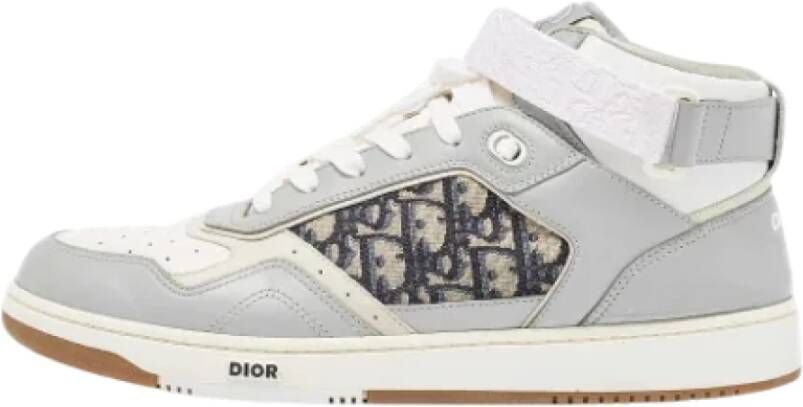 Dior Vintage Pre-owned Leather sneakers Gray Heren