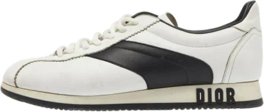Dior Vintage Pre-owned Leather sneakers White Dames