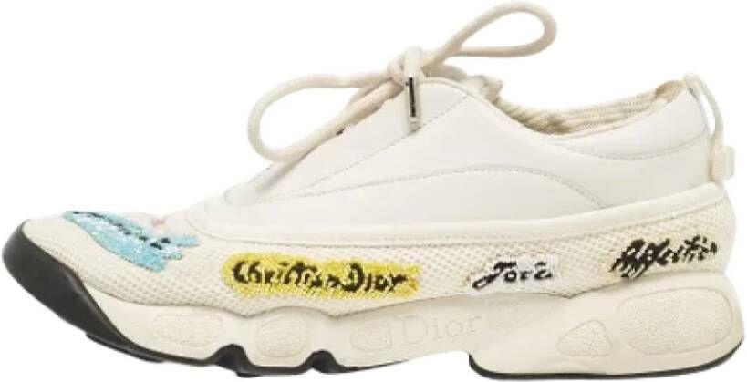 Dior Vintage Pre-owned Leather sneakers White Dames