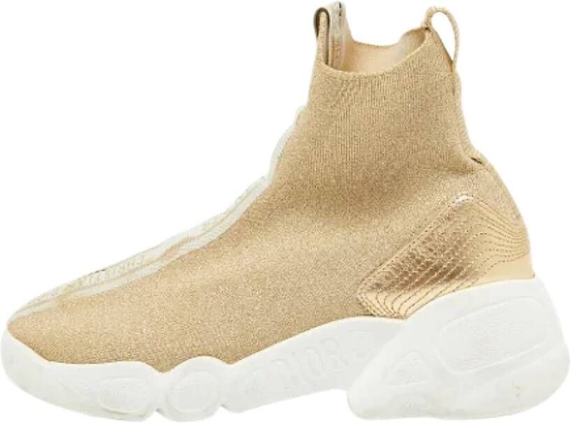 Dior Vintage Pre-owned Leather sneakers Yellow Dames