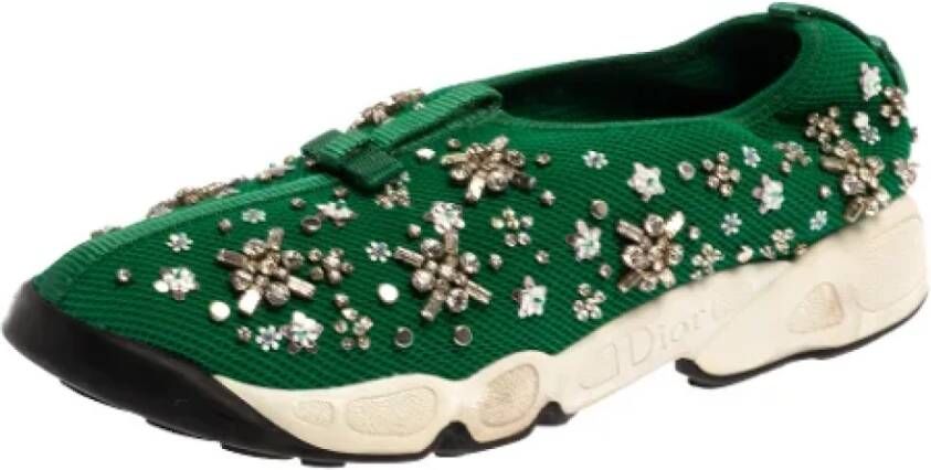 Dior Vintage Pre-owned Mesh sneakers Green Dames