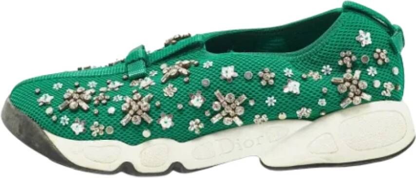Dior Vintage Pre-owned Mesh sneakers Green Dames