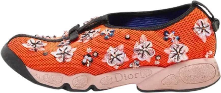 Dior Vintage Pre-owned Mesh sneakers Orange Dames