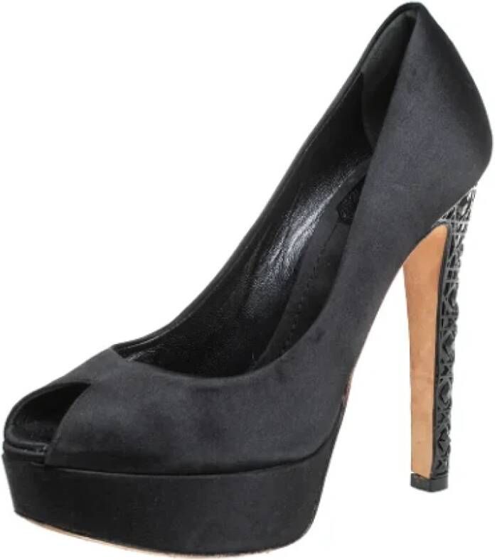Dior Vintage Pre-owned Satin heels Black Dames