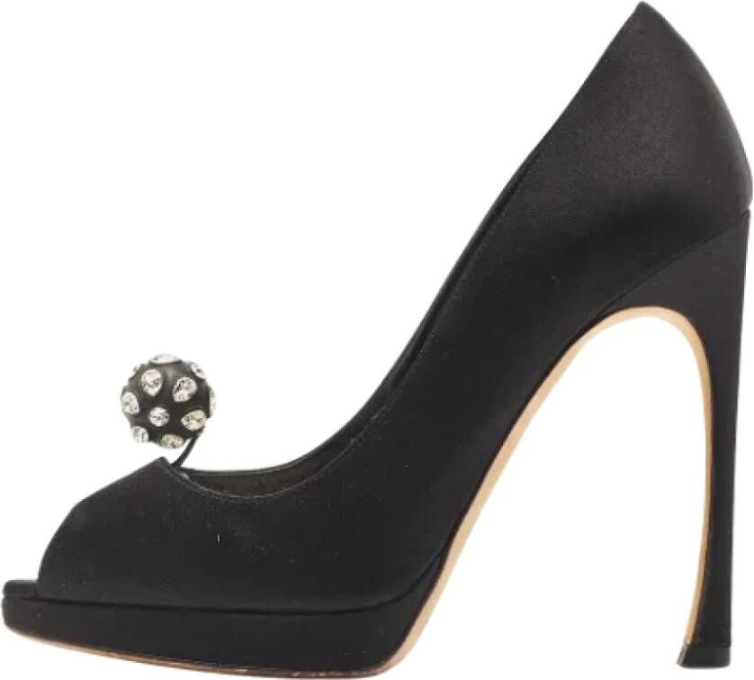 Dior Vintage Pre-owned Satin heels Black Dames