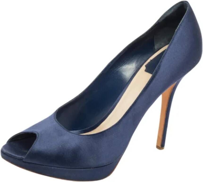 Dior Vintage Pre-owned Satin heels Blue Dames