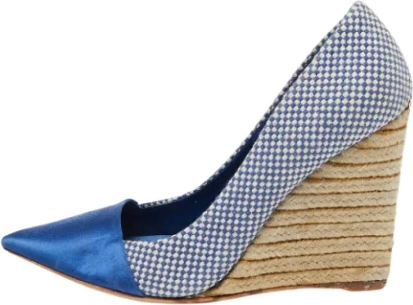 Dior Vintage Pre-owned Satin heels Blue Dames