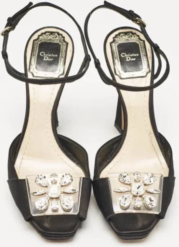 Dior Vintage Pre-owned Satin sandals Black Dames