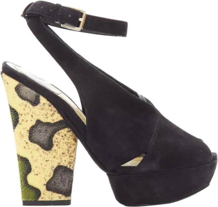 Dior Vintage Pre-owned Suede heels Black Dames