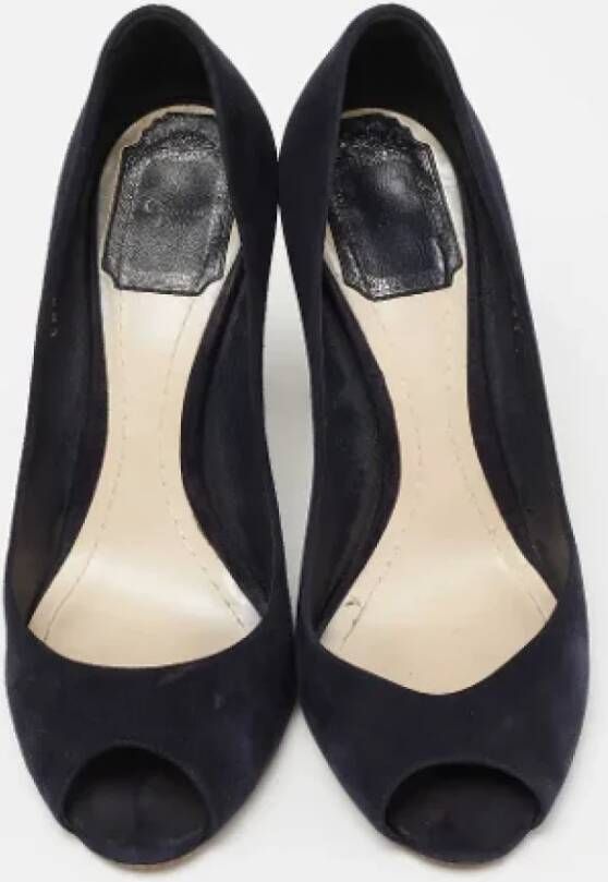 Dior Vintage Pre-owned Suede heels Blue Dames