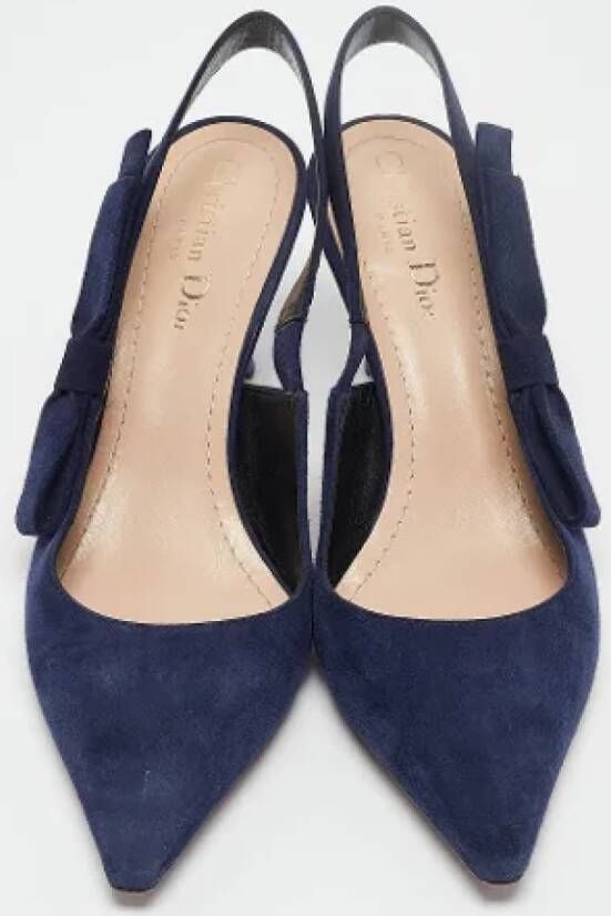 Dior Vintage Pre-owned Suede heels Blue Dames