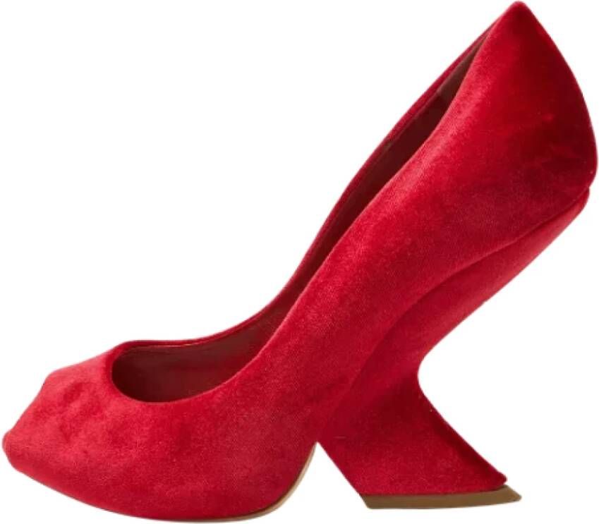 Dior Vintage Pre-owned Velvet heels Red Dames