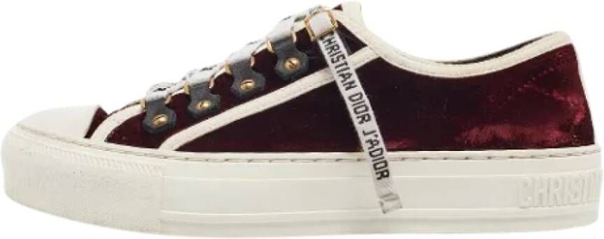 Dior Vintage Pre-owned Velvet sneakers Red Dames