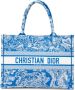 Dior Vintage Tweedehands Dior Book Tote Blauw Toile de Jouy - Thumbnail 1