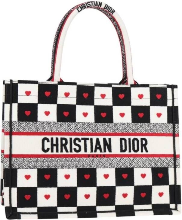 Dior Vintage Tweedehands Dior Book Tote Checkerboard Heart