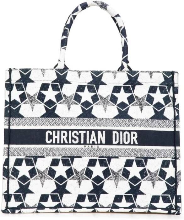 Dior Vintage Tweedehands Dior Book Tote Star Print Canvas