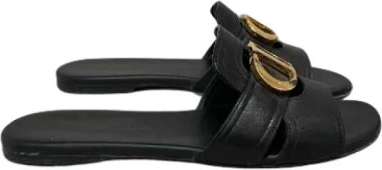 Dior Vintage Zwarte leren Dior sandalen Black Dames