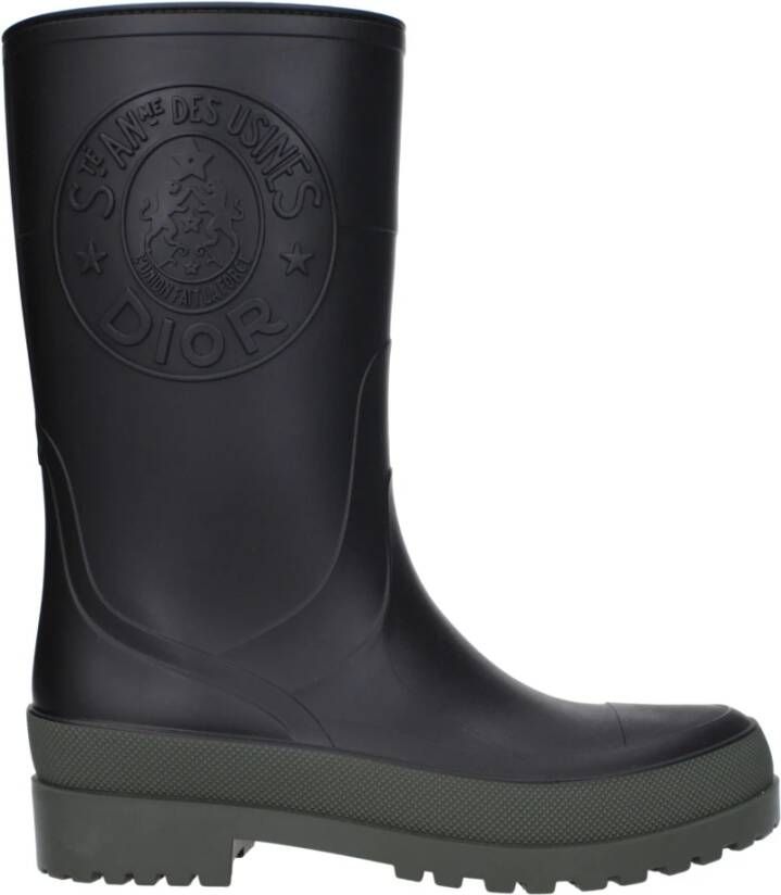 Dior Zwarte Katoenen Casual Rubberen Laars