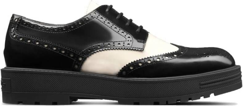 Dior Leren Derbies met Geperforeerd Detail Black Dames