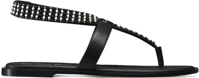 Dior Zwarte Sandaal met Harspareldetails