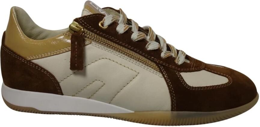 DL Sport Dames sneakers Dunne zool Artikel 6944 Cognac leer - Foto 5
