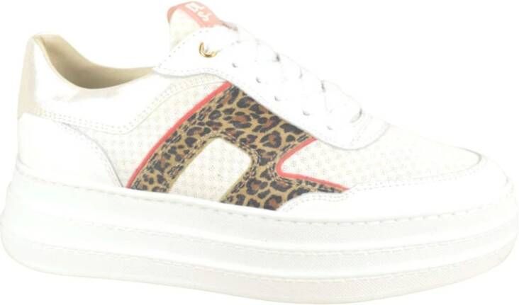 DL Sport Luipaardprint Sneaker White Dames
