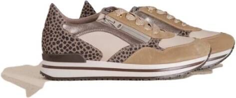 DL Sport Multikleurige Sneaker met 3cm Platform Brown Heren