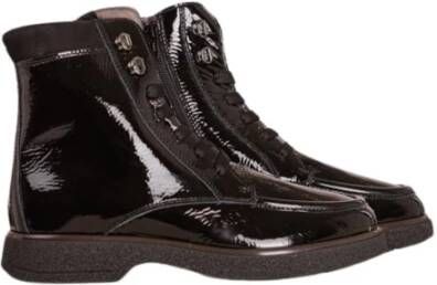 DL Sport Zwarte Leren Veterschoenen Black Dames