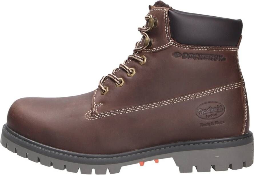 Dockers by Gerli Winterlaarzen Werkschoenen veterschoenen met blokhak