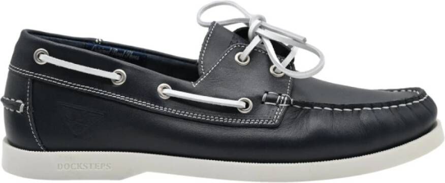 Docksteps Pro Sailing Low Leather Navy Sneakers Black Heren