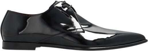 Dolce & Gabbana Zwarte leren puntige loafers Black Heren