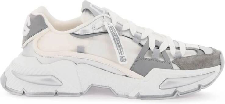 Dolce & Gabbana Witte Airmaster Sneakers met Kalfsleer en Suède Details White Heren