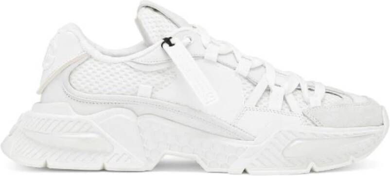 Dolce & Gabbana Witte nylon sneakers met leren en suède details White Dames