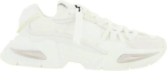 Dolce & Gabbana Witte nylon sneakers met leren en suède details White
