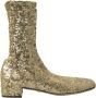 Dolce & Gabbana Gouden Pailletten Mid-Calf Laarzen Yellow Dames - Thumbnail 8