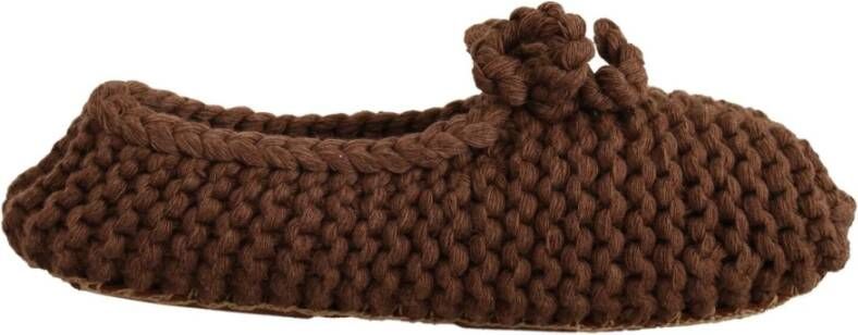 Dolce & Gabbana Brown Slip On Ballerina Flats Wool Knit Shoes Bruin Dames - Foto 4