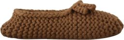 Dolce & Gabbana Brown Slip On Ballerina Flats Wool Knit Shoes Bruin Dames