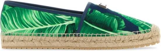 Dolce & Gabbana Bedrukte canvas espadrilles Green Heren