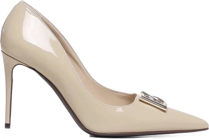 Dolce & Gabbana Beige Hakken Décolleté in Glanzend Kalfsleer