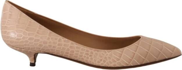 Dolce & Gabbana Beige Nude Leren Kitten Heels Pumps Multicolor Dames