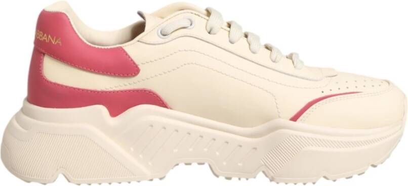 Dolce & Gabbana Beige Leren Daymaster Dames Sneaker Schoenen