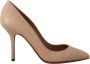 Dolce & Gabbana Beige Nude Leren Bellucci Hakken Pumps Schoenen Beige Dames - Thumbnail 1