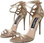 Dolce & Gabbana Beige Leren Strappy Heels Sandalen Beige Dames - Thumbnail 1