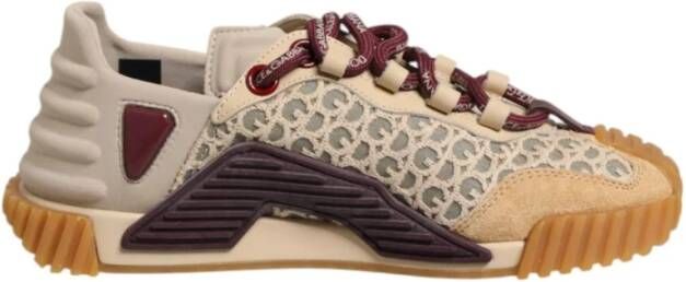 Dolce & Gabbana Beige Neopreen Kant Sneakers Schoenen