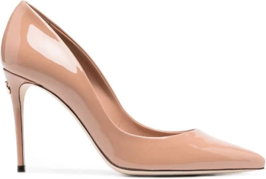 Dolce & Gabbana Beige Patent Leren Pumps met Puntige Neus Beige Dames