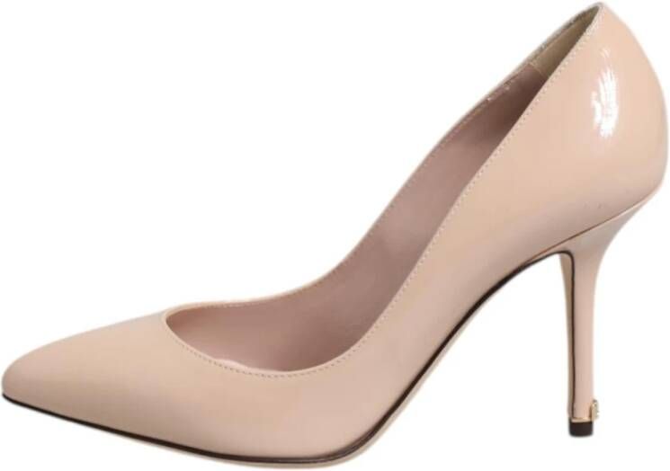 Dolce & Gabbana Beige Patent Leren Stiletto Hakken