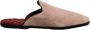 Dolce & Gabbana Beige Suède Slides Platte Schoenen - Thumbnail 1