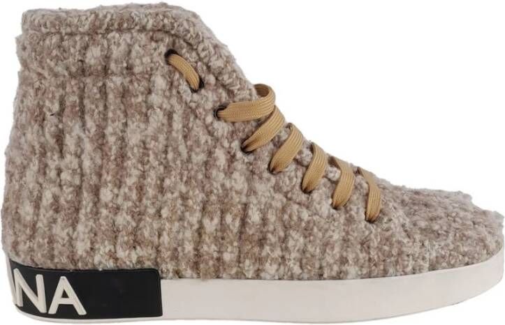 Dolce & Gabbana Beige Wol Sneaker Beige Heren