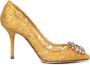 Dolce & Gabbana Regenboog Kant Pumps met Broche Yellow Dames - Thumbnail 4