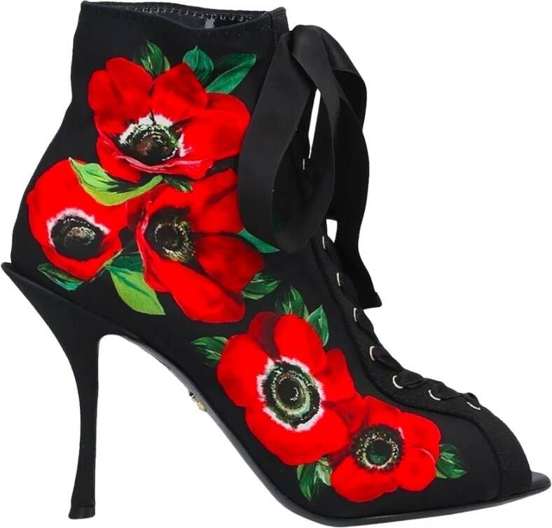 Dolce & Gabbana Gedrukte Veterschoenen met 10cm Hak Multicolor Dames